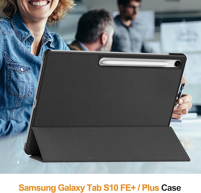 Smart Case for Samsung Galaxy Tab S10 FE+ / S10 FE Plus 13.1 Inch 2025, Ratesell Lightweight Trifold Stand Smart Case Cover with Auto Wake/Sleep Black