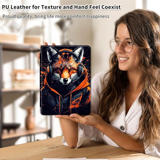 Case for Samsung Galaxy Tab S10 FE / S9 FE 5G 10.9 inch & Tab S9 11 inch, PU Leather 360° Rotating Stand Cover, Auto Sleep/Wake, Folio Smart Protective Cover, Cool Fox