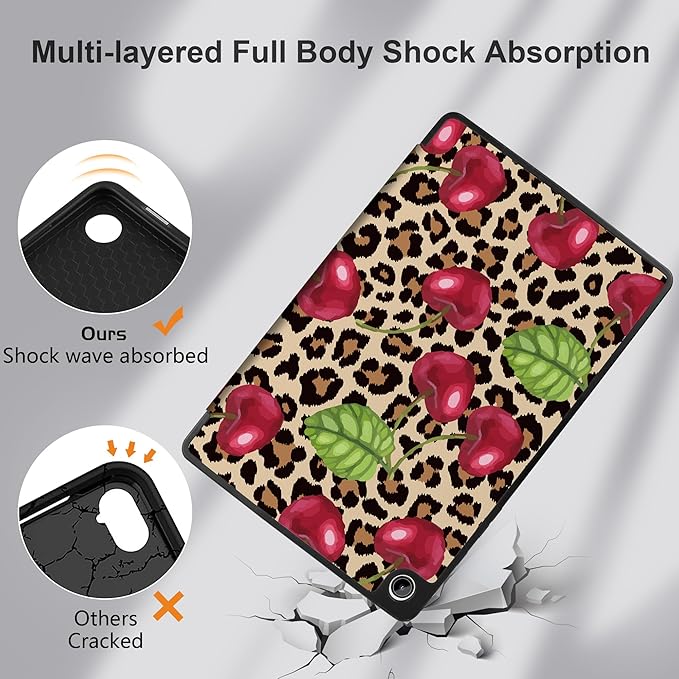 MEEgoodo Case for Samsung Galaxy Tab A9 Plus 11 inch Cover 2024 2023 with S Pen Holder, A9+ Smart Tablet Cases with Leather Trifold Stand+Soft TPU Back Shell+Smart Auto Wake/Sleep,Beige Brown & Cherry