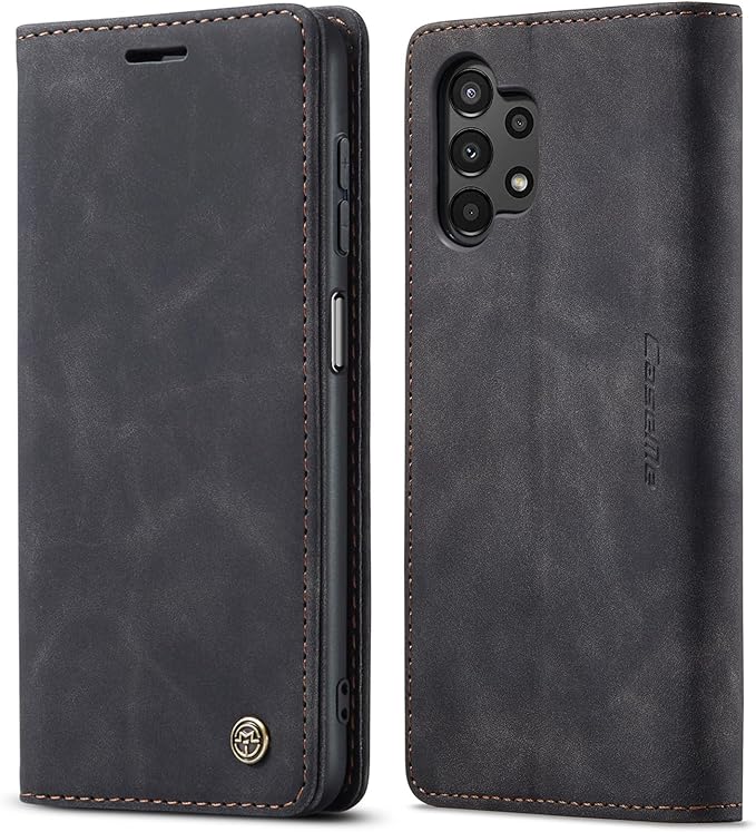 for Samsung Galaxy A13 4G/5G Case, Flip Wallet Leather Case with Card Holder Magnetic Closure Shockproof Kickstand Protective Phone Cases Cover for Samsung Galaxy A04s,Black