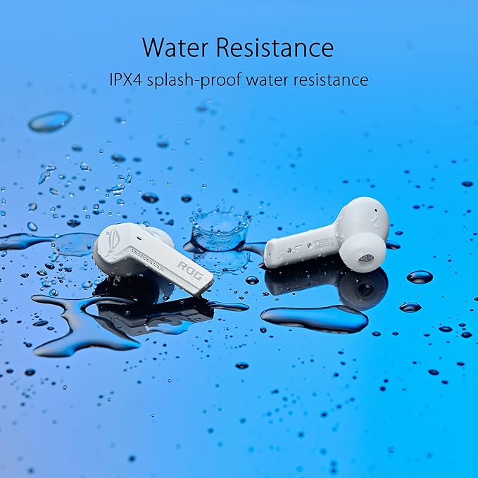 ASUS ROG Cetra True Wireless Gaming Headphones (Low-Latency Bluetooth Earbuds, Active Noise Cancelation, 27-Hour Battery Life, IPX4 Water Resistance, Wireless Charging)- White