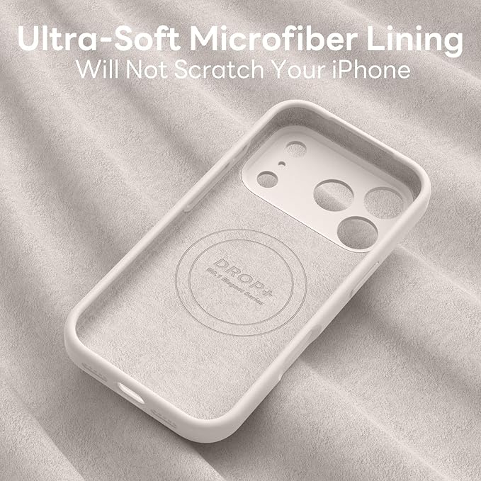 Vooii Magnetic Compatible with iPhone 17 Pro Max Case (Compatible with Magsafe) (Upgraded Camera Protection) Liquid Silicone Shockproof Full Body Protective Phone Cover for Women Men, Stone, 6.9”