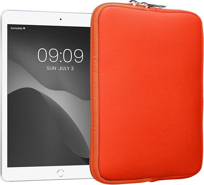 kwmobile Neoprene Pouch Compatible with 8"-8,4" Tablet - Universal Sleeve Case Cover with Zipper for Tablet - Orange