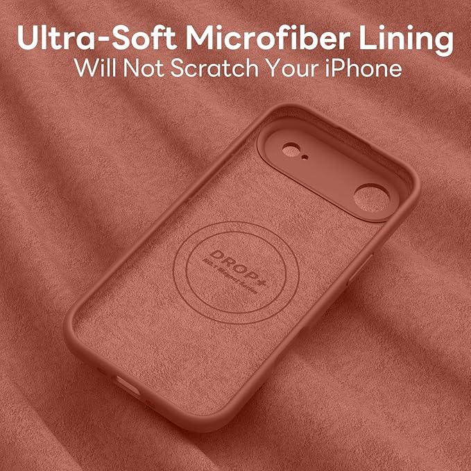 Vooii Magnetic Compatible with iPhone Air Case (Compatible with Magsafe) (Upgraded Camera Protection) Liquid Silicone Shockproof Full Body Protective Phone Cover for Women Men, Caramel, 6.5"