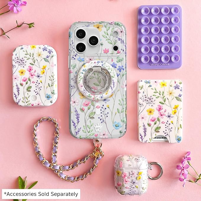 VELVET CAVIAR Case for iPhone 17 | Compatible with MagSafe | 10ft Drop Tested | Cute Girly Protective Designer Cases for Women | Enchanted Floral Wildflowers
