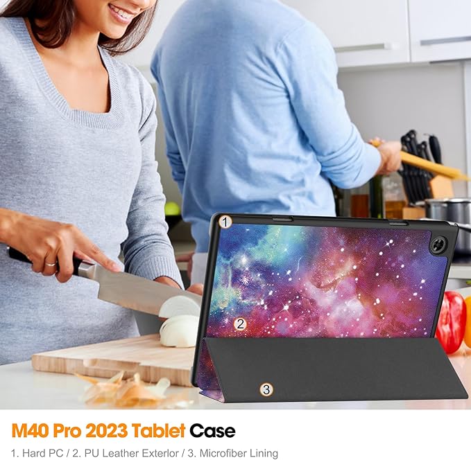 Case for TECLAST M40 Pro 10.1 inch Tablet, Folding Folio Ultra-Thin PU Leather Stand Case Cover for TECLAST / P20HD / P20S Outer Space