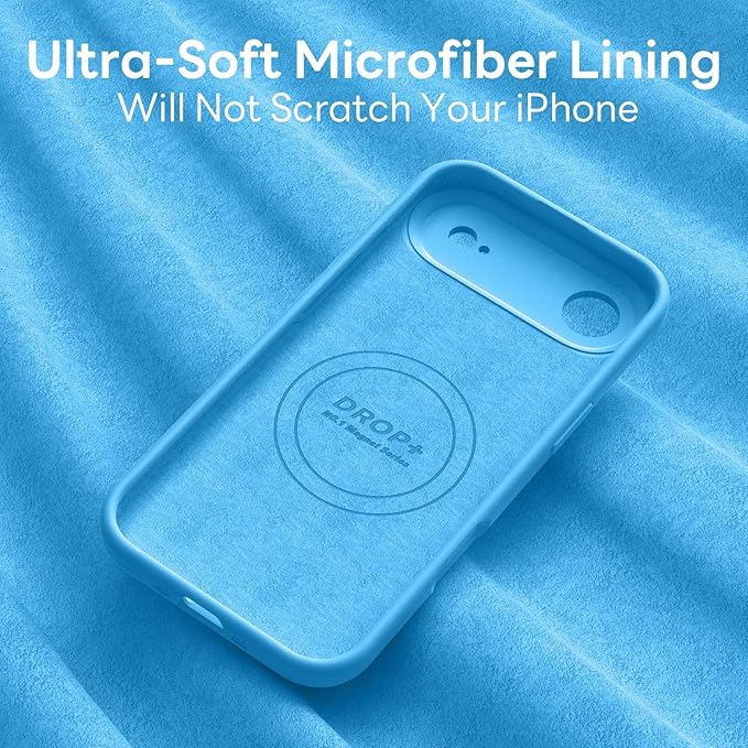 Vooii Magnetic Compatible with iPhone Air Case (Compatible with Magsafe) (Upgraded Camera Protection) Liquid Silicone Shockproof Full Body Protective Phone Cover for Women Men, Blue, 6.5"