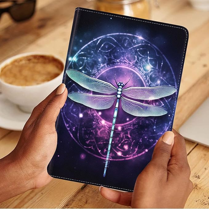 Case for Samsung Galaxy Tab S10 Lite / S10 FE / S9 FE 10.9-Inch / S9 11-Inch, Slim Lightweight PU Leather Stand Cover with Auto Wake/Sleep, Dragonfly