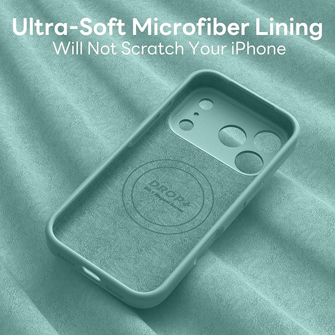 Vooii Magnetic Compatible with iPhone 17 Pro Max Case (Compatible with Magsafe) (Upgraded Camera Protection) Liquid Silicone Shockproof Full Body Protective Phone Cover for Women Men, Pine Green, 6.9”