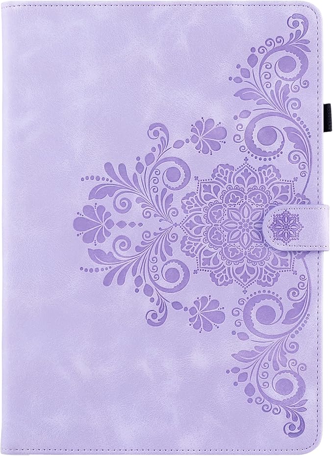 Mantala Funda para for Galaxy Tab A 2019 Case, Soft Touch Faux Leather with Card Slots and Kickstand, Water-Proof Precise Cutouts Compatible with Funda para Samsung Galaxy Tab A 10.1 2019 Purple