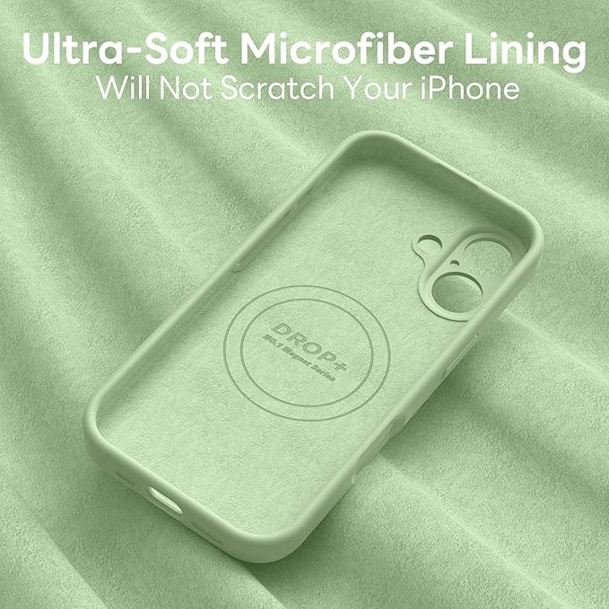 Vooii Magnetic Compatible with iPhone 17 Case (Compatible with Magsafe) (Upgraded Camera Protection) Liquid Silicone Shockproof Full Body Protective Phone Cover for Women Men, Matcha, 6.3"