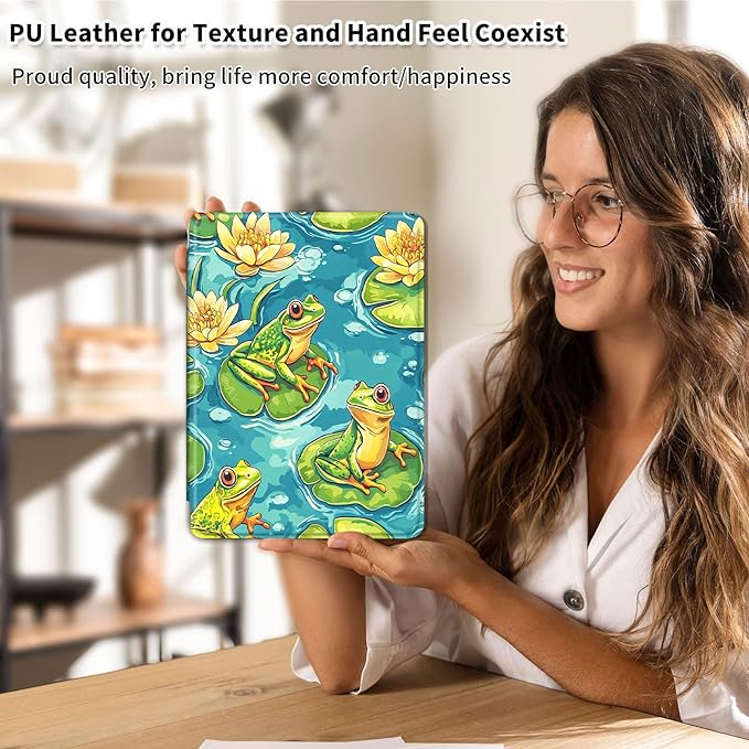 Case for Samsung Galaxy Tab A9 8.7 Inch 2023 Tablet Case, 360 Degree Rotating Folio Stand Smart Cover for Samsung Galaxy Tab A9 Tablet, Auto Sleep/Wake, Colorful Frogs