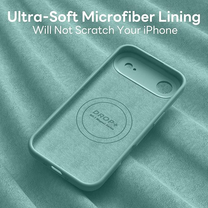 Vooii Magnetic Compatible with iPhone Air Case (Compatible with Magsafe) (Upgraded Camera Protection) Liquid Silicone Shockproof Full Body Protective Phone Cover for Women Men, Pine Green, 6.5"