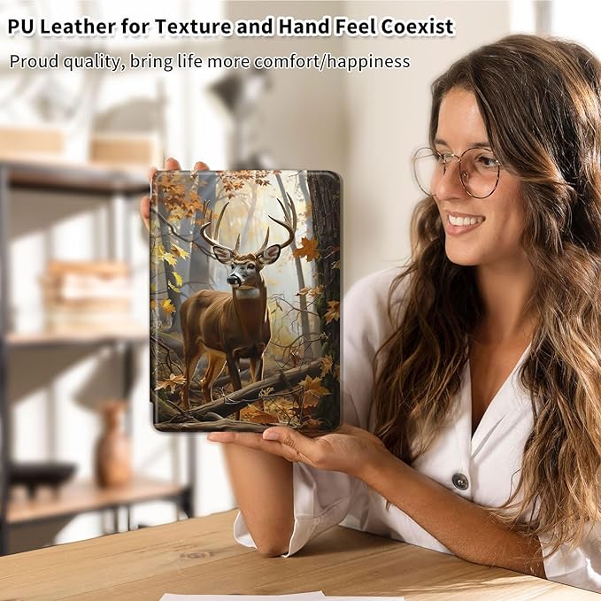 Case for Samsung Galaxy Tab A9 8.7 Inch 2023 Tablet Case, 360 Degree Rotating Folio Stand Smart Cover for Samsung Galaxy Tab A9 Tablet, Auto Sleep/Wake, Forest Deer