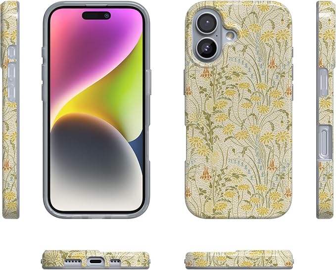Casely iPhone 17 Case | Boho Blooms | Golden Floral | Compatible with MagSafe | Classic Ultra Slim Design