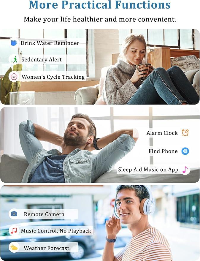 Smart Watch, Alexa Built-in, Answer/Make Calls 44mm Smartwatch Women Men, 1.83" Sports Watch IP68 Waterproof, Heart Rate SpO2 Sleep Stress Monitor, Step Counter Watch for Android & iOS Phone