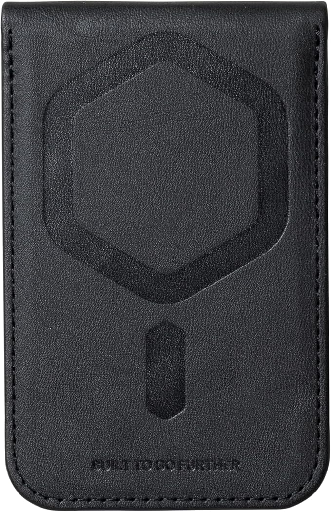 URBAN ARMOR GEAR UAG Slim Wallet PU Vegan Leather Black 5 Cards Holder with Kickstand, Metropolis Magnetic Wallet Compatible with MagSafe for iPhone, Galaxy