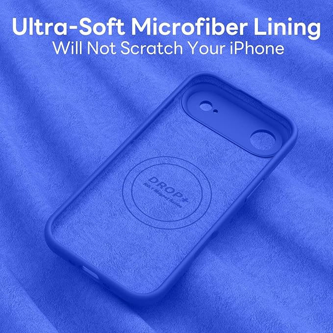 Vooii Magnetic Compatible with iPhone Air Case (Compatible with Magsafe) (Upgraded Camera Protection) Liquid Silicone Shockproof Full Body Protective Phone Cover for Women Men, Klein Blue, 6.5"