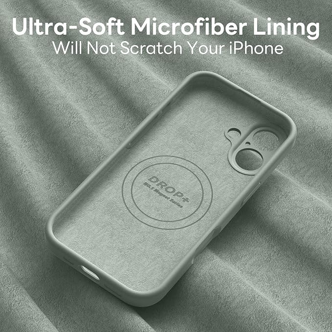 Vooii Magnetic Compatible with iPhone 17 Case (Compatible with Magsafe) (Upgraded Camera Protection) Liquid Silicone Shockproof Full Body Protective Phone Cover for Women Men, Calke Green, 6.3"