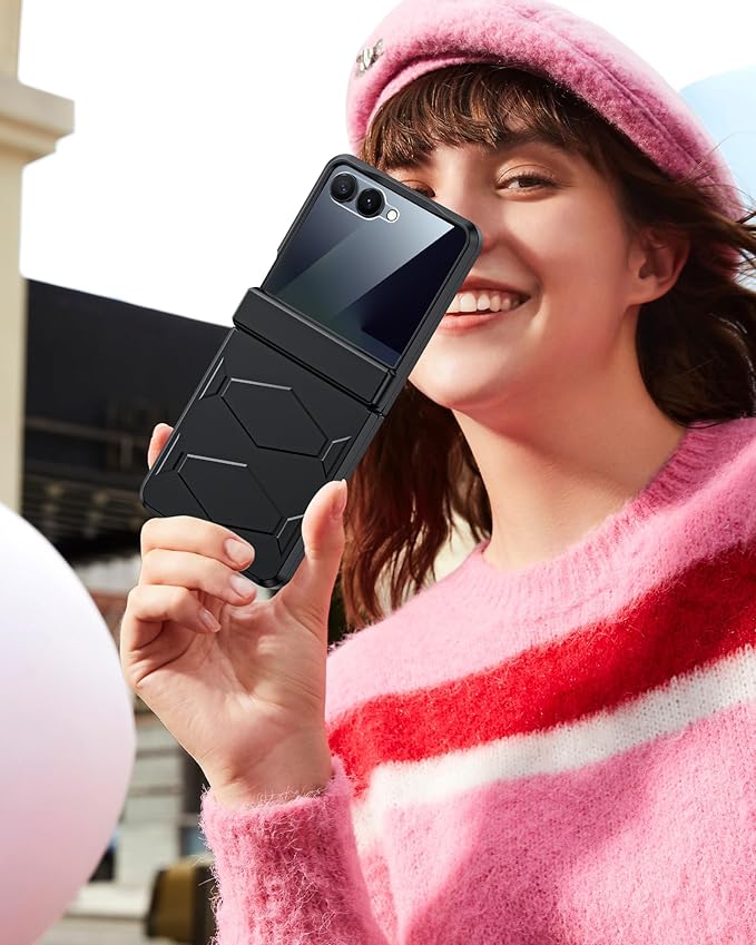 for Samsung Galaxy Z Flip 7 Case,Built-in Privacy Screen Protector&Hinge Protection Shockproof All-Inclusive Smartphone Cover for Samsung Galaxy Z Flip 7(Black)