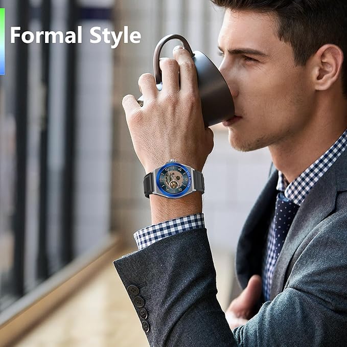 Bebinca Smart Watch for Men Compatible with iPhone Samsung Android Phone, 1.32'' HD Screen IP68 Waterproof Bluetooh Fitness Tracker Heart Rate/Sleep Monitor(Gunmetal-Blue)