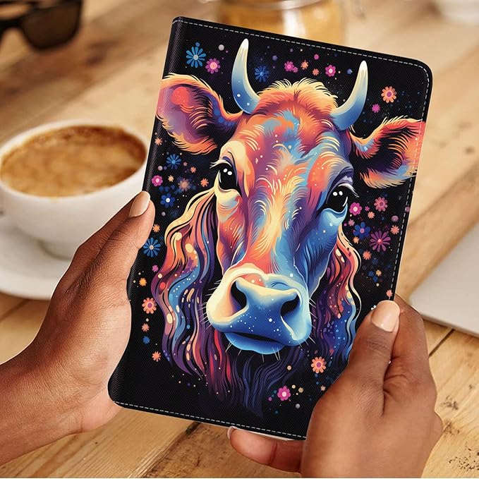 Case for Samsung Galaxy Tab A9 Plus 11 Inch 2023 Model (SM-X210/X216/X218), Slim Lightweight PU Leather Stand Cover with Auto Wake/Sleep, Watercolor Art Cow