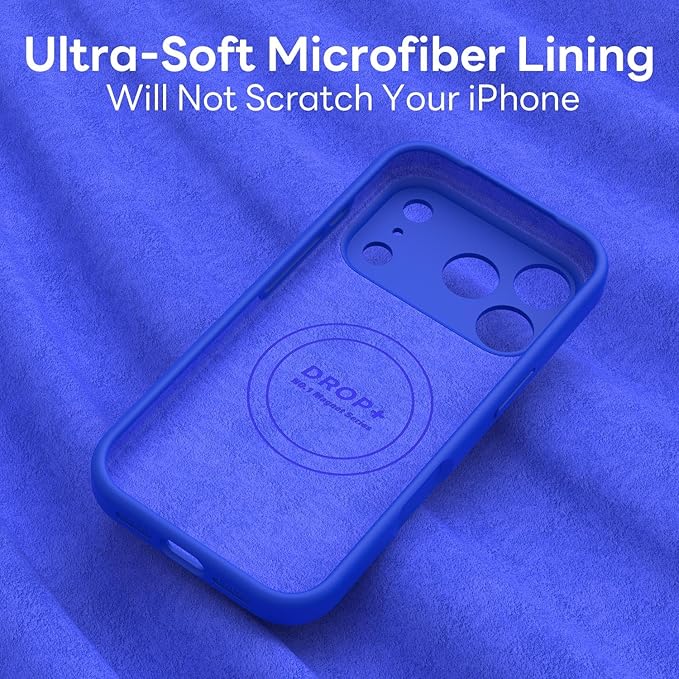 Vooii Magnetic Compatible with iPhone 17 Pro Case (Compatible with Magsafe) (Upgraded Camera Protection) Liquid Silicone Shockproof Full Body Protective Phone Cover for Women Men, Klein Blue, 6.3”