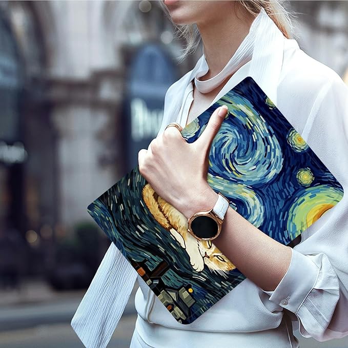 Case for Microsoft Surface Pro 7/7 Plus/Pro 6/5/4/LTE 12.3 Inch PU Leather Slim Lightweight Multiple Angles Stand Smart Cover with Auto Wake/Sleep, Galaxy Cat