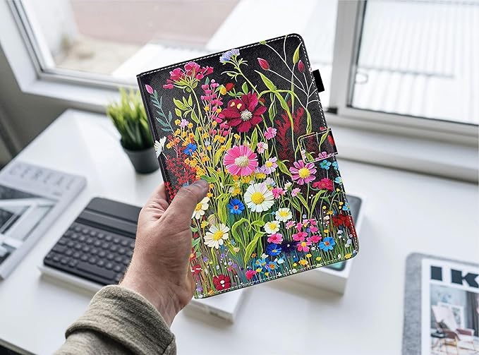 Case for Galaxy Tab A9+ Plus 11 Inch 2025 2024 2023 (SM-X210/X216/X218), Galaxy A9 11 Inch Case, Cute PU Leather Folio Stand Cover for Galaxy Tab A9 Plus, Auto Wake/Sleep - Colorful Flowers
