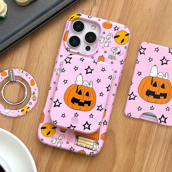 VELVET CAVIAR Case for iPhone 17 Pro Max | Compatible with MagSafe | 10ft Drop Tested | Protective Designer Cases | Pink Pumpkin Snoopy