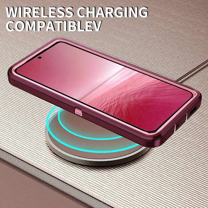 for Galaxy S25 FE 5g Case,Shockproof Dropproof Dustproof 3-Layer Full Body Protection Rugged Heavy Duty High Impact Hard Cover Case for Galaxy S25 fe,Purple/Pink