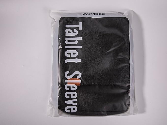 MoKo 9-11 Inch Tablet Sleeve Bag Handle Carrying Case with Shoulder Strap Fits iPad Pro 11 inch,iPad 10th 10.9,iPad 9/8/7th Generation 10.2,iPad Air 5/4th 10.9,iPad 9.7,Tab S8/S9 11", Black & Gray