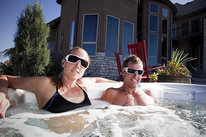 H2O Audio Surge+ 100% Waterproof Headphones - Noise Canceling, Sweatproof, IPX8 Swim Earbuds with Bass Boost, Multiple Earplug Sets, for Swimming, Running & Underwater Activities - Black/Blue