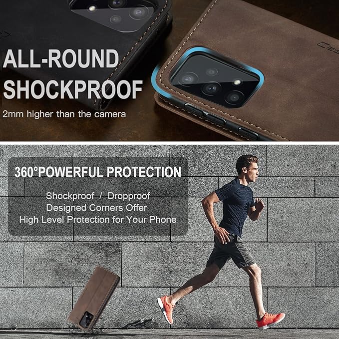 for Samsung Galaxy A33 5G Case, Flip Wallet Leather Case with Card Holder Magnetic Closure Shockproof Kickstand Protective Phone Cases Cover for Samsung A33 5G,Coffee