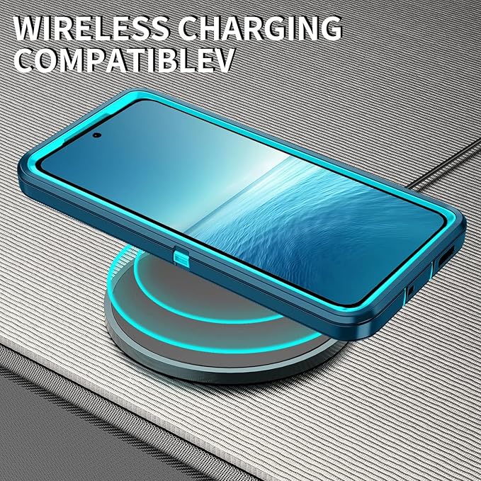 for Galaxy S25 FE 5g Case,Shockproof Dropproof Dustproof 3-Layer Full Body Protection Rugged Heavy Duty High Impact Hard Cover Case for Galaxy S25 FE,Turquoise