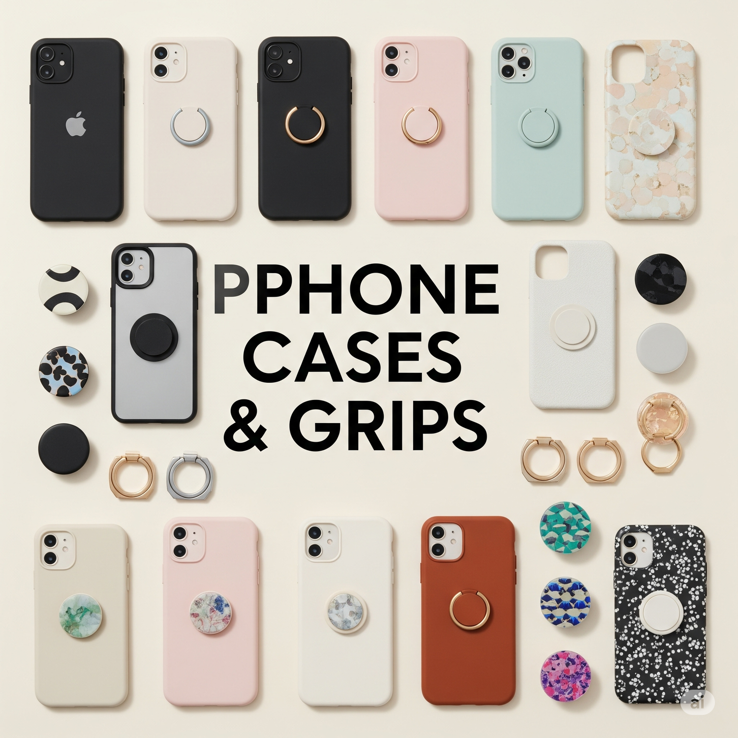 Protective phone case with grip and kickstand design