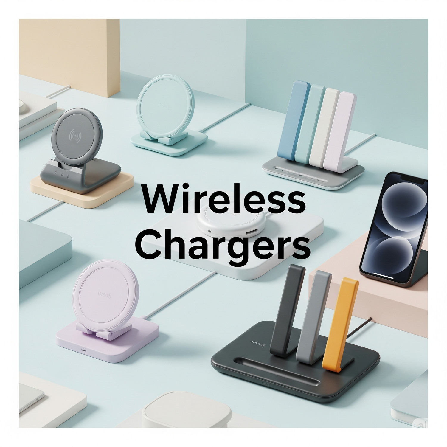 Qi-certified fast wireless charging pad for smartphones