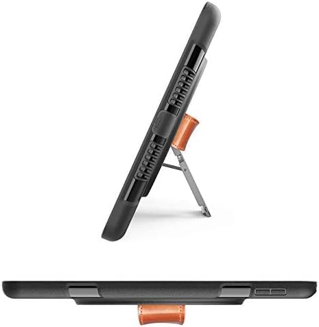 Original Rugged iPad Case for iPad 11 (A16) 11-inch (2025) & iPad 10th Gen 10.9-inch (2022) | 360° Rotating Kickstand, Genuine Leather Hand Strap, Built-in Screen Protector (Black 10 Pcs)