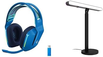 Logitech G733 Lightspeed Wireless Gaming Headset + Litra Beam LX Premium Dual-Sided RGB LED Streaming Key Light - Blue