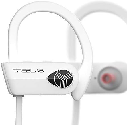 TREBLAB XR500 Bluetooth Running Headphones, IPX7 Waterproof, Noise Cancelling, Secure-Fit, Wireless Sport Earbuds with Mic