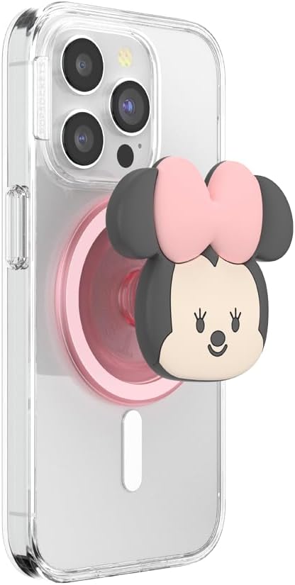 PopSockets Phone Grip for MagSafe with Kickstand, Magnetic Stand, Swappable Top, Secure Hold for iPhone MagSafe Cases, Phone & Tablet Grip, Cute PopSockets, Disney - Kawaii Minnie