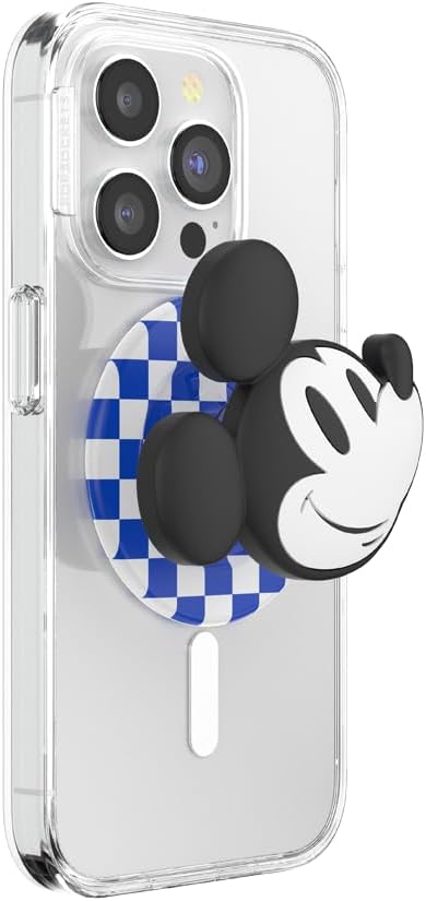 PopSockets Phone Grip for MagSafe with Kickstand, Magnetic Stand, Swappable Top, Secure Hold for iPhone MagSafe Cases, Phone & Tablet Grip, Disney - PopOut Classic Mickey