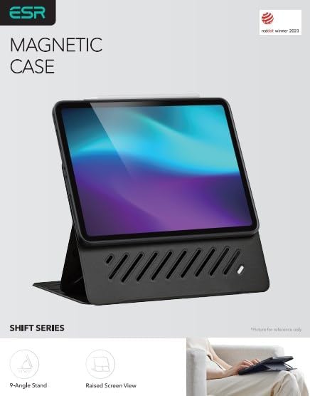 ESR for iPad Pro 13 Inch Case M4(2024), iPad Pro 13 Rotating Case with Removable Magnetic Cover, Adjustable Portrait/Landscape Stand with Raised Screen View, 9 Standing Angles, Shift Series, Titanium