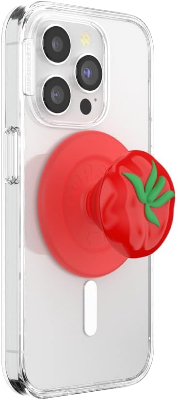 PopSockets Phone Grip for MagSafe with Kickstand, Magnetic Stand, Swappable Top, Secure Hold for iPhone MagSafe Cases, Phone & Tablet Grip - Pomodoro