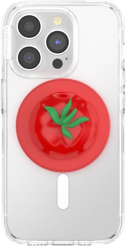 PopSockets Phone Grip for MagSafe with Kickstand, Magnetic Stand, Swappable Top, Secure Hold for iPhone MagSafe Cases, Phone & Tablet Grip - Pomodoro