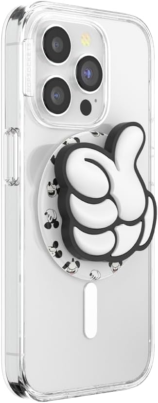 PopSockets Phone Grip for MagSafe with Kickstand, Magnetic Stand, Swappable Top, Secure Hold for iPhone MagSafe Cases, Phone & Tablet Grip, Disney - Thumbs Up