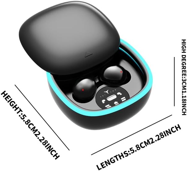 Sleep Ear Buds, True Wireless Earbuds, 2025 Ultra-Mini Bluetooth 5.4 Earbuds for Side Sleepers, Hi-Fi Stereo 3D Bass Noise Cancelling Bluetooth Headphones, Comfortable Invisible-Black