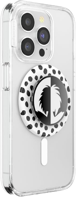 PopSockets PopGrip for MagSafe, Magnetic Phone Grip & Stand, Swappable Top, Secure Grip for iPhone MagSafe Cases, Kickstand for Hands-Free Viewing, Wireless Charging Compatible - Cruella De Vil
