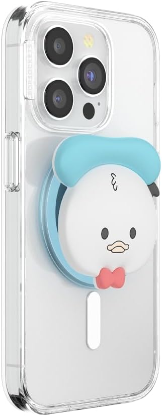 PopSockets Phone Grip for MagSafe with Kickstand, Magnetic Stand, Swappable Top, Secure Hold for iPhone MagSafe Cases, Phone & Tablet Grip, Cute PopSockets, Disney - Kawaii Donald