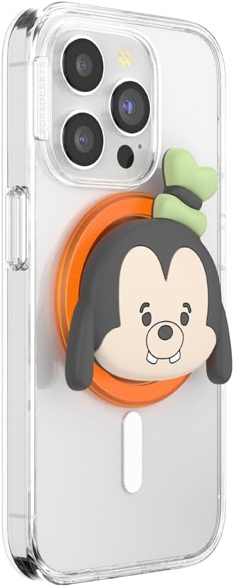 PopSockets Phone Grip for MagSafe with Kickstand, Magnetic Stand, Swappable Top, Secure Hold for iPhone MagSafe Cases, Phone & Tablet Grip, Cute PopSockets, Disney - Kawaii Goofy